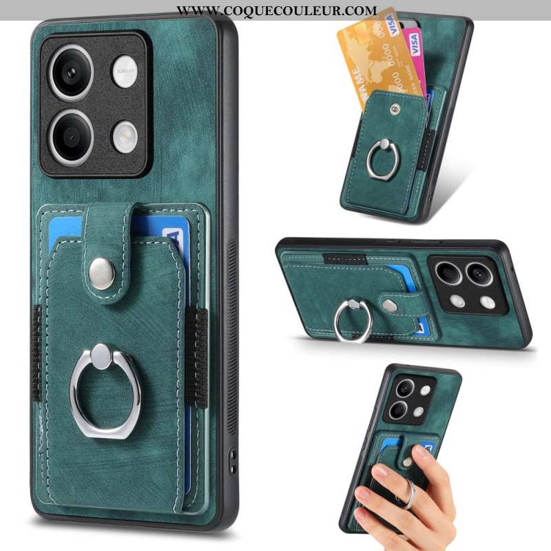 Coque Xiaomi Redmi Note 13 5G Porte-Cartes et Anneau Rotatif