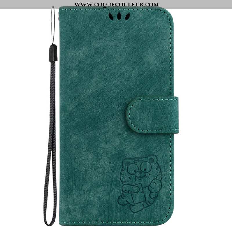 Housse Xiaomi Redmi Note 13 Pro Plus 5G Tigre Mignon à Lanière