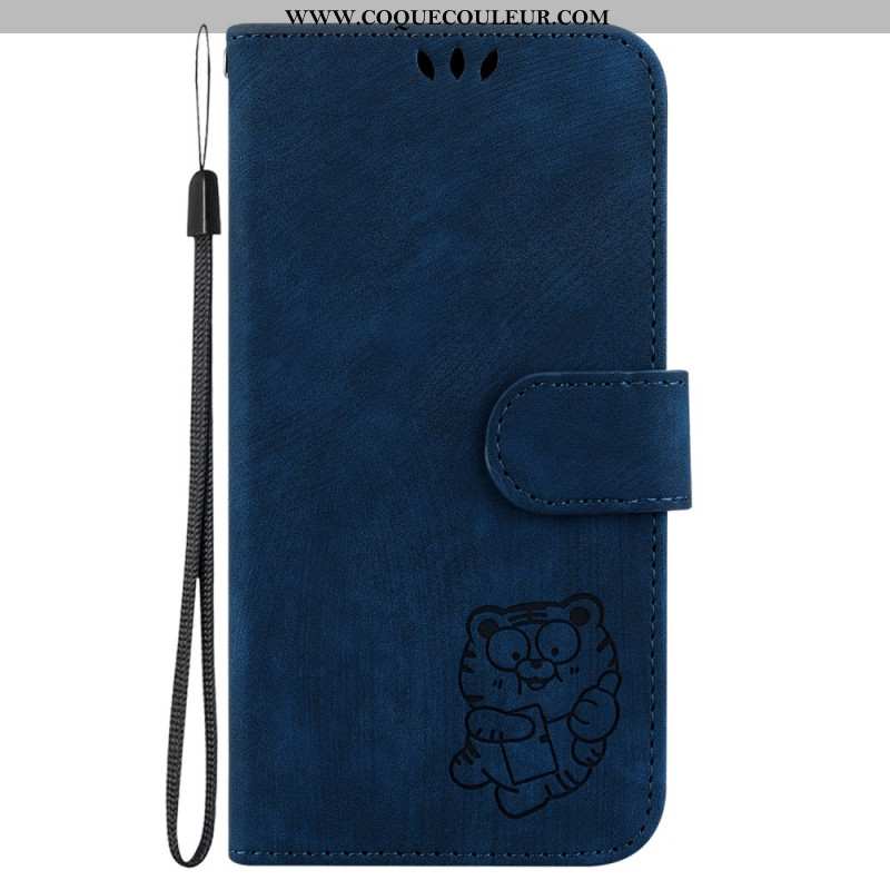 Housse Xiaomi Redmi Note 13 Pro Plus 5G Tigre Mignon à Lanière