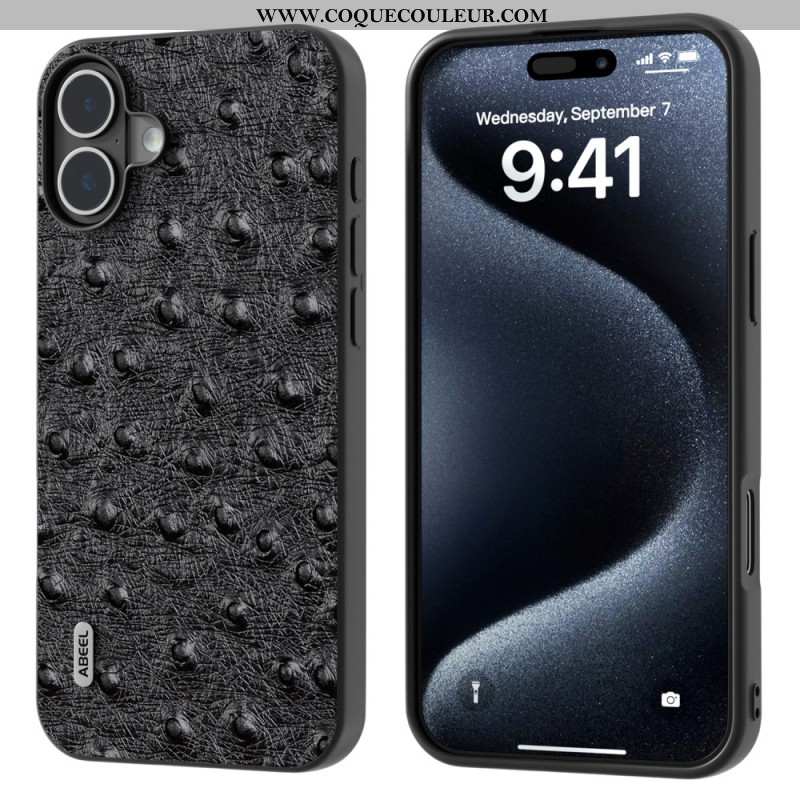 Coque iPhone 16 Plus Texture Autruche ABEEL
