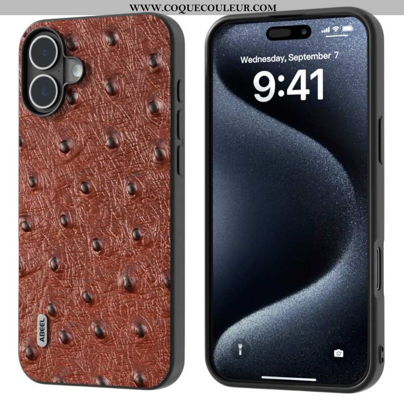 Coque iPhone 16 Plus Texture Autruche ABEEL