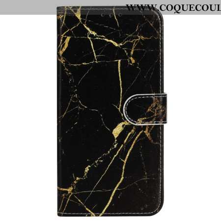Housse iPhone 16 Plus Marbre Noir Doré
