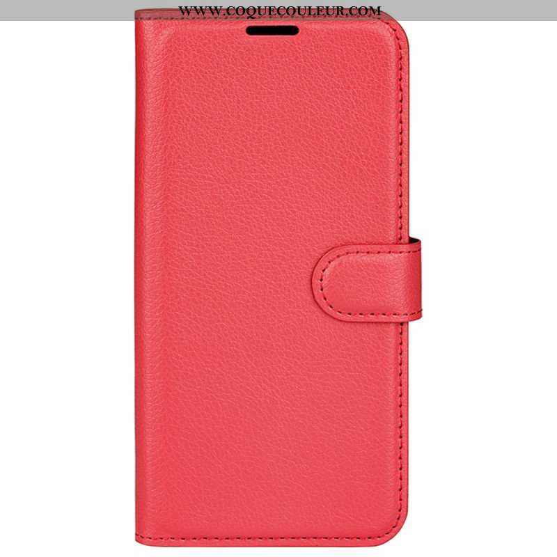 Housse iPhone 16 Pro Max Simili Cuir Litchi Classique