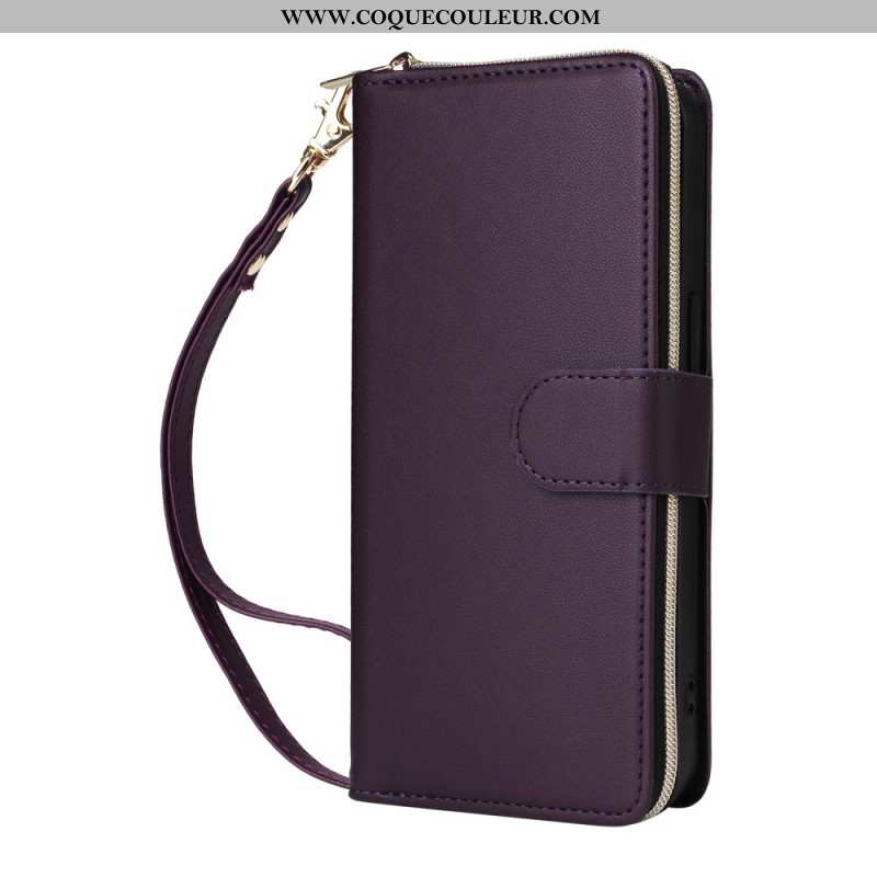 Housse iPhone 16 Pro Max 9 Porte-Cartes à Lanière