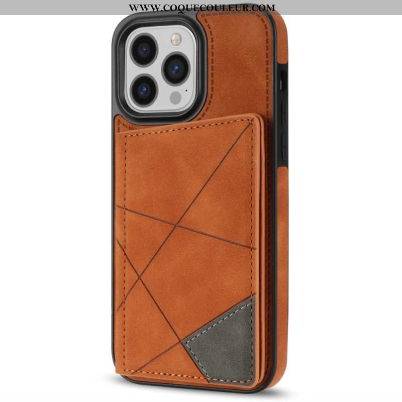 Coque iPhone 16 Pro Max Porte-Cartes Motif Géométrique