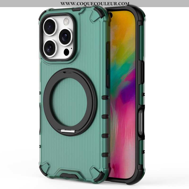 Coque iPhone 16 Pro Rayures Anneau-Support Magnétique