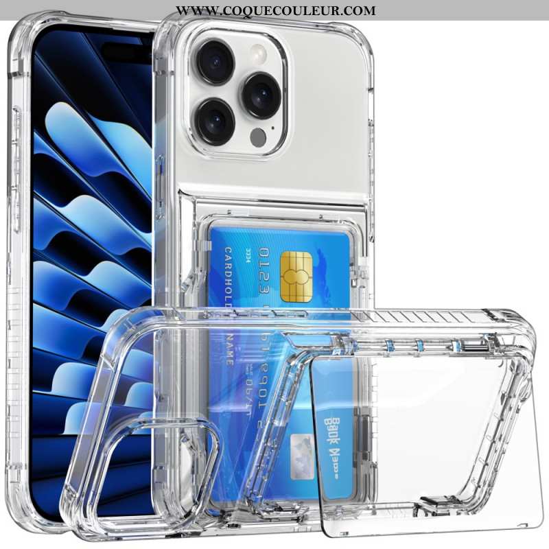 Coque iPhone 16 Pro Transparente Support et Porte-Cartes